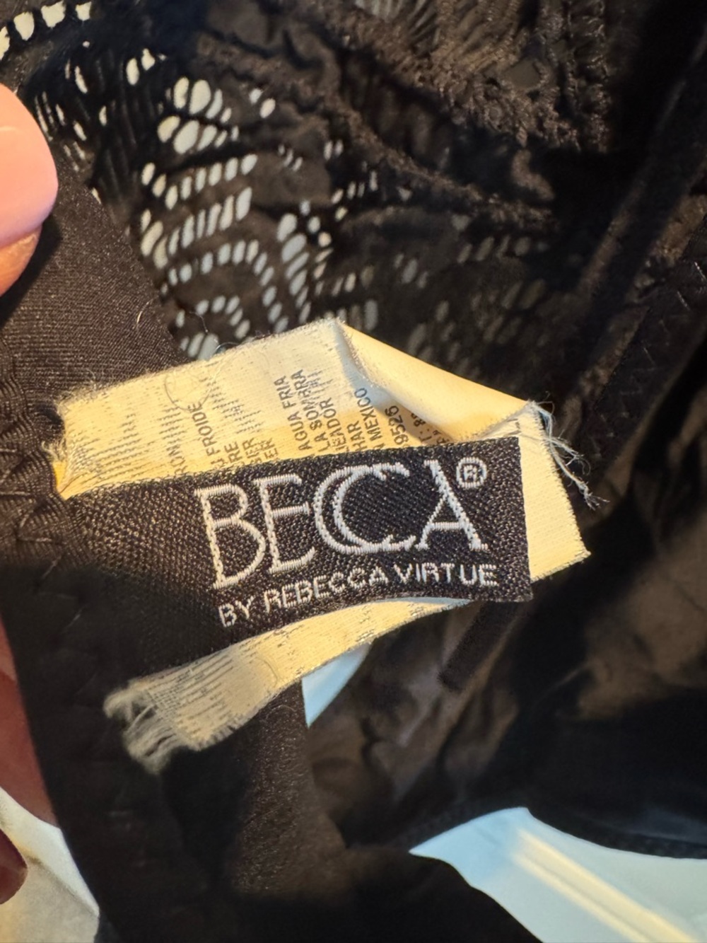 BECCA Black Crochet One-Piece Swimsuit - Picture 2 of 4